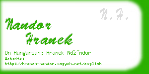 nandor hranek business card
